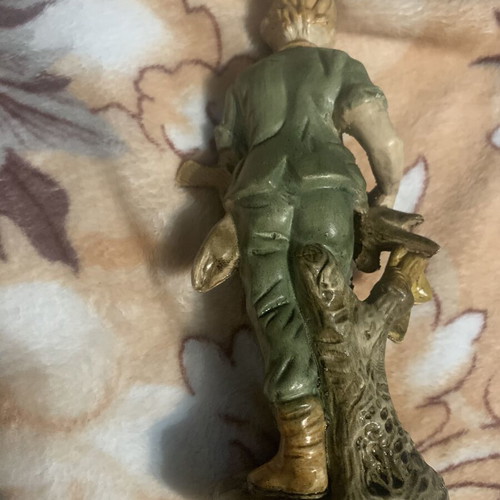 Vintage chalkware Goose Girl figurine, 70s, hand paint
