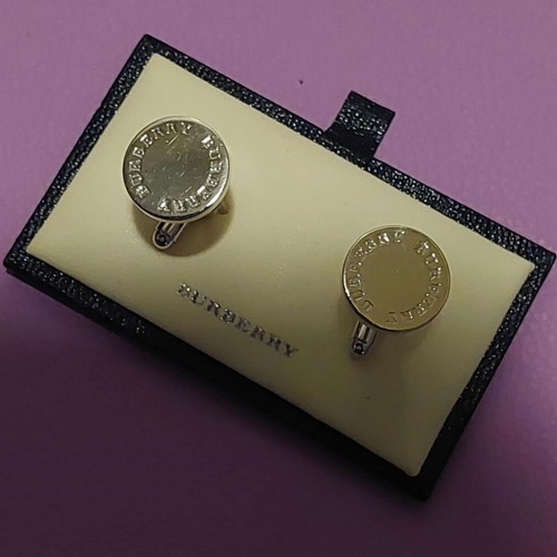 Burberry cufflinks unisex, silver plated steel