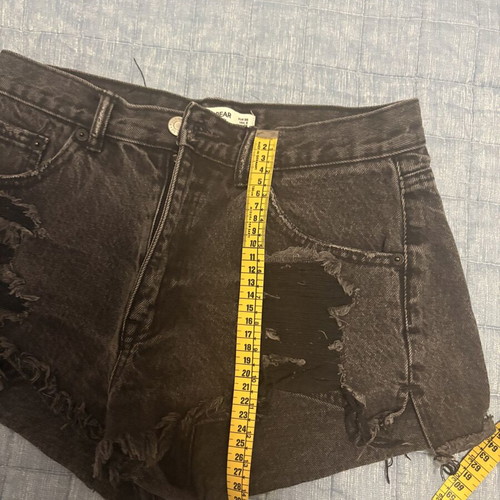 Pull&Bear women's black ripped denim shorts, size M EUR 38