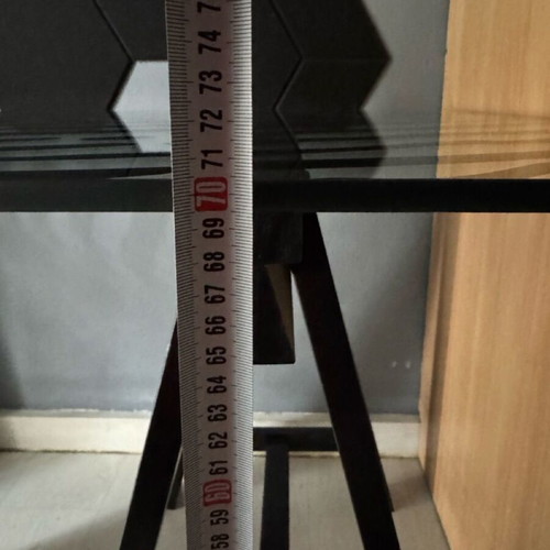 Glass desk surface with legs set, IKEA