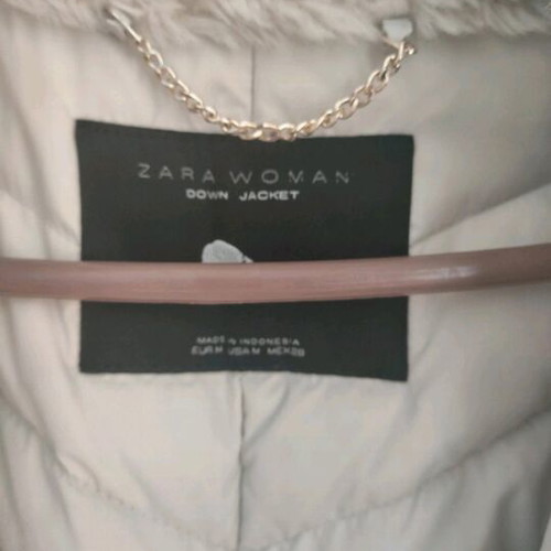 Women's long gray anthracite jacket with fur collar like new Zara