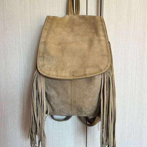 Leather backpack Asos with fringes used