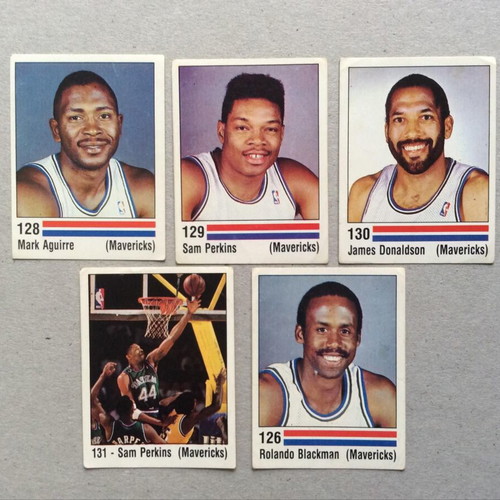 Dallas Mavericks Panini NBA 1988 stickers used, set of 5