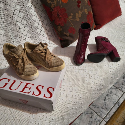 Guess women's sneakers beige and brown