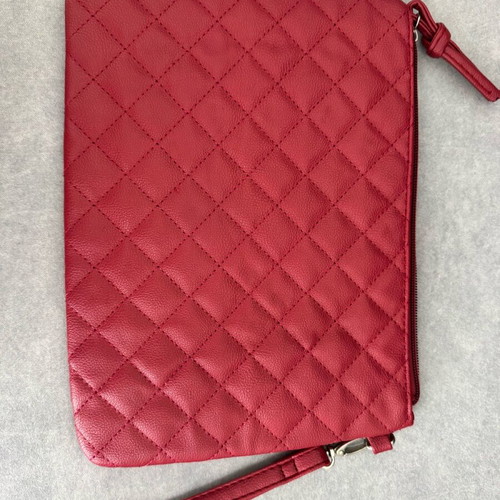 Terranova red clutch bag like new with quilted design