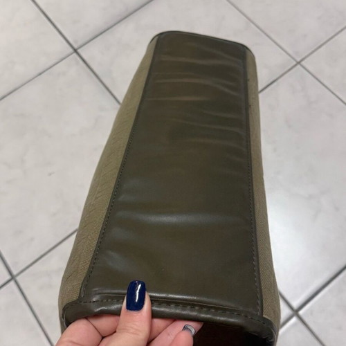 Zara viral Mock Croc canvas shoulder tote bag, khaki olive green