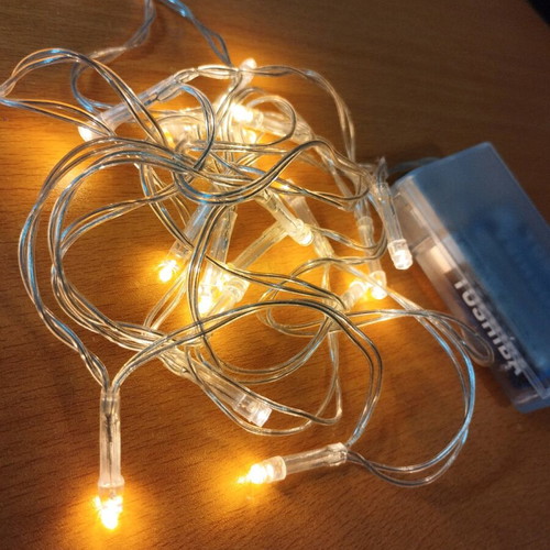 Led string lights like new, 2 meters, battery operated