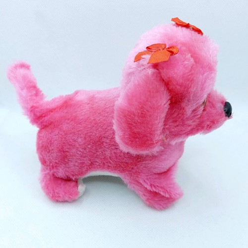 Electronic Puppy Toy used, plush fuchsia walking dog
