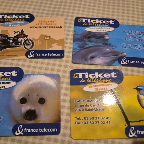 Vintage France Telecom phone cards set of 4, like new