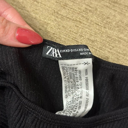 Crop blouse Zara black like new, size XS-S