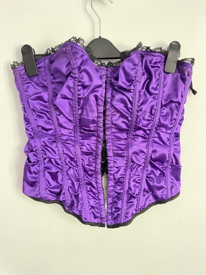 Dreamgirl purple satin and black velvet corset like new