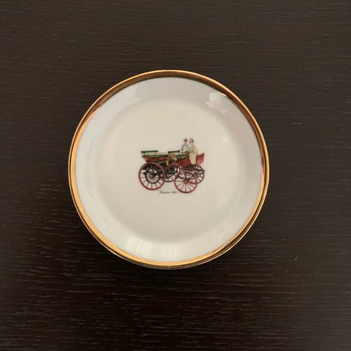 Porcelain decorative plates Schirnding Bavaria like new with car illustrations