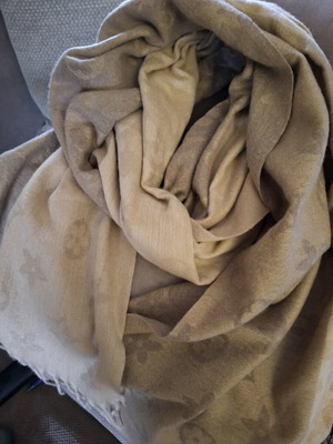 Scarf long cashmere like new, Blend beige and brown