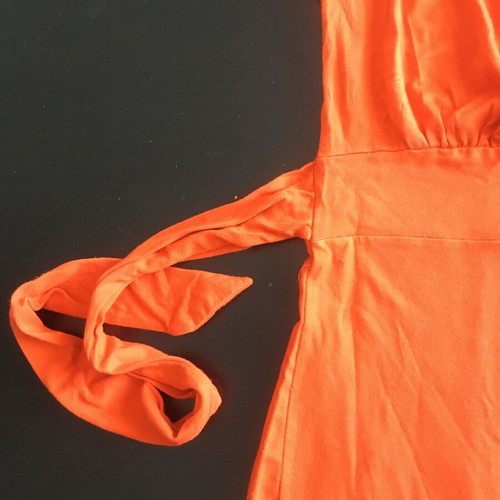 Bill Cost wrap blouse medium used, orange with belt