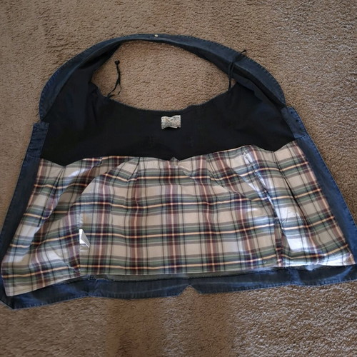 Daniele Alessandrini denim tunic-vest like new, blue with crystal hearts