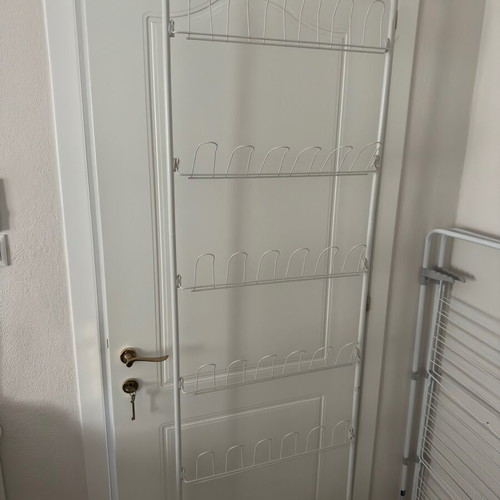 Door shoe rack used, hanging white 175x60 with 6 rows