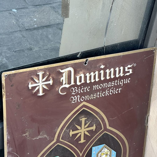 Dominus vintage metal beer advertising sign used, 60x40 cm