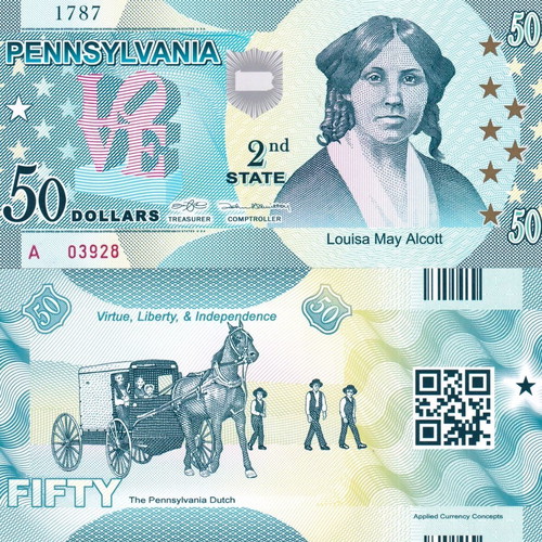 America 50 Dollars 2014 2nd State Alcott Polymer Fantasy new