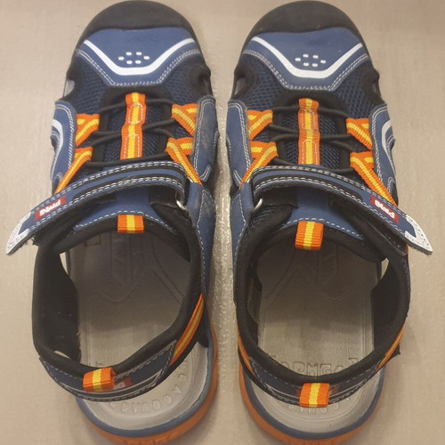 Primigi PMG Aquasprint Fisherman Sandals size 34 like new, blue and orange