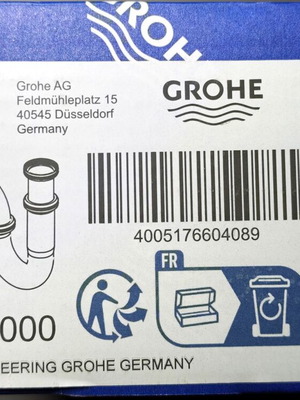 Grohe σιφώνι νιπτήρα ασημί 28947000