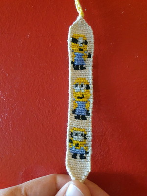 Handmade macrame bracelet with minion made to order