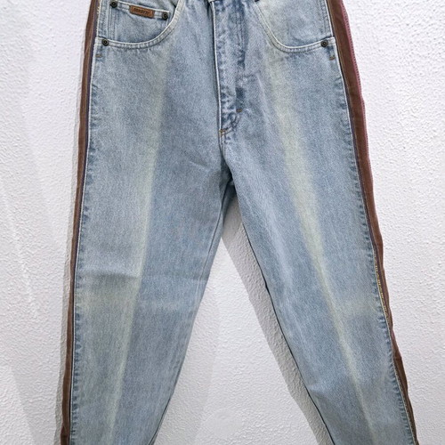 Vintage jean pants new, multicolor turquoise, size L