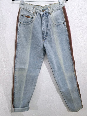 Vintage jean pants new, multicolor turquoise, size L