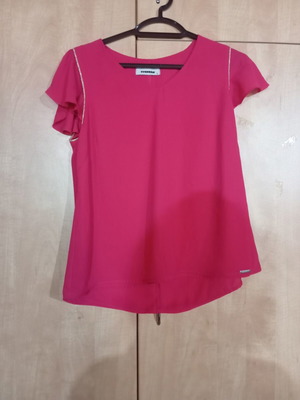 Matis women's short-sleeve blouse like new, fuchsia, size L