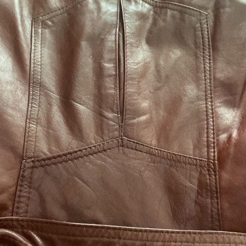 Leather coat ceramic color genuine leather, size 13/14 (S/M)