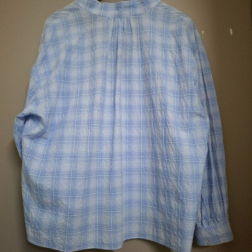 Zara cotton shirt XL like new, blue-white