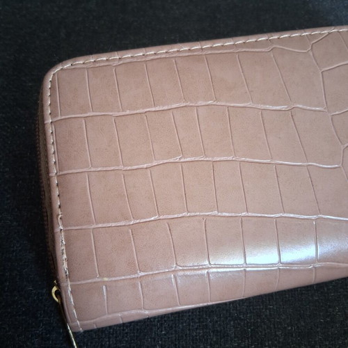 Wallet new with strap, beige, 20 cm