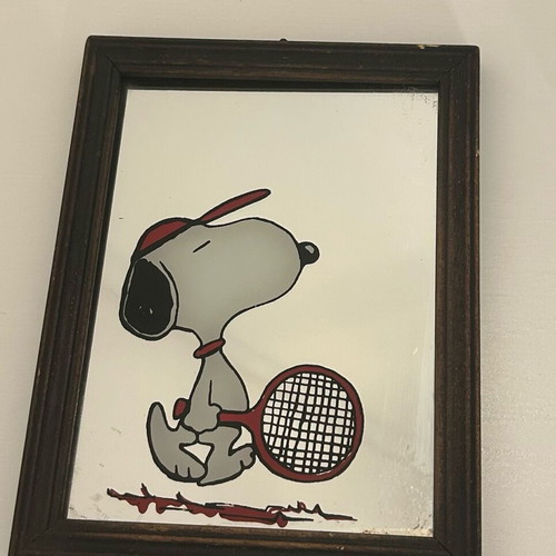 Snoopy Tennis Vintage Mirror Frame used