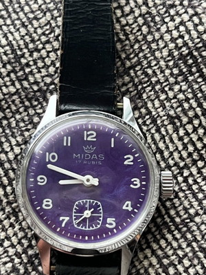 Midas 30mm mechanical watch like new with blue dial