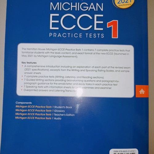 Michigan Ecce Practice Tests Book 1 Teacher's Book like new