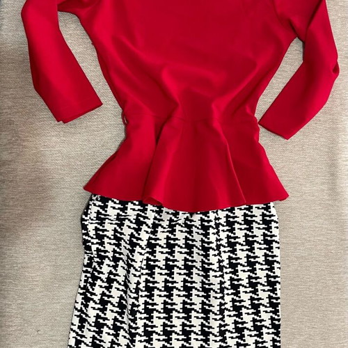 Dress like new, size M/38, black and red
