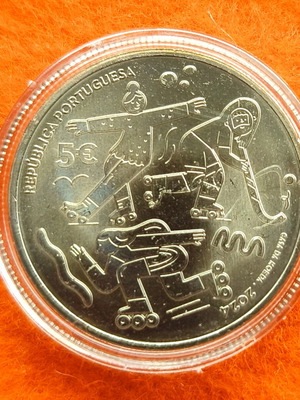 5 euro coin from Portugal new, 2024, 100th anniversary of Skating Federation