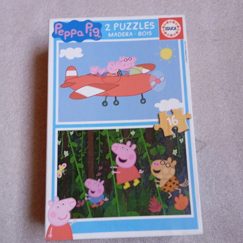 Peppa Pig Educa wooden puzzle set of 2 used