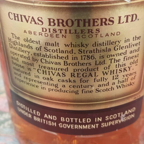 Chivas Regal Whisky 12 Years Old 43% sealed 1980-90