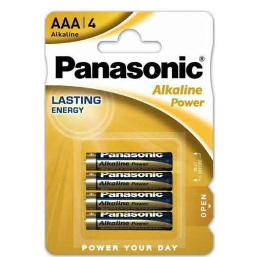 Panasonic Alkaline Power AAA Batteries 1.5V Pack of 4 New