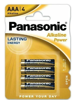 Panasonic Alkaline Power AAA Batteries 1.5V Pack of 4 New