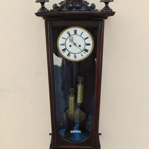 Vienna Regulator wall clock wooden, like new, circa 150 years old