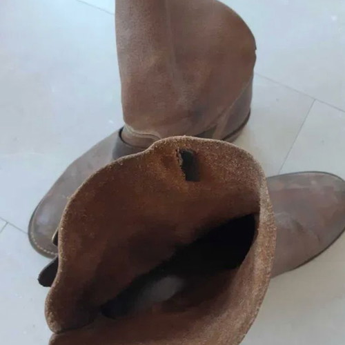 Vintage boots used, natural leather, size 37, beige