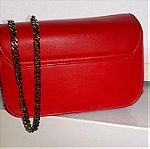  La Martina κόκκινη τσάντα χιαστί και ώμου (λουράκι και αλυσίδα)