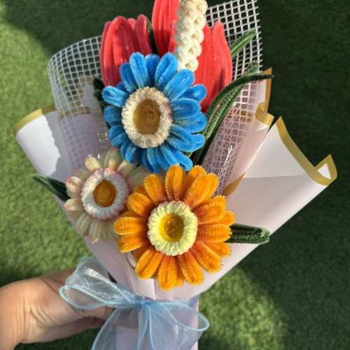 Bouquet of flowers made of chenille new