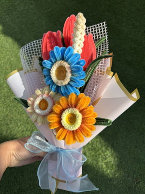 Bouquet of flowers made of chenille new