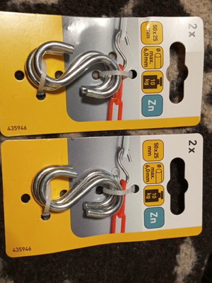 S hooks new, set of 4, 10 kg capacity