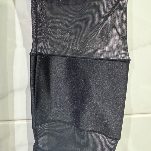 Lycra leggings with mesh like new, slim fit, black
