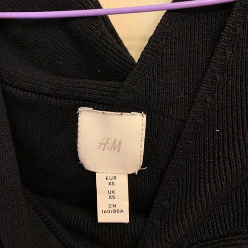 H&M long sleeve blouse used, black, size XS