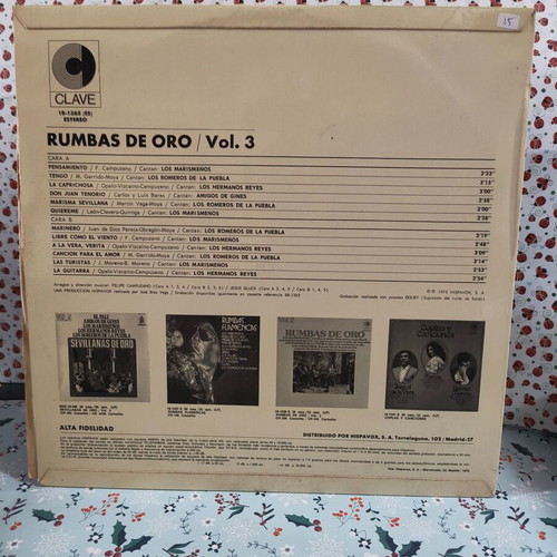 Rumbas De Oro Vol. 3 vinyl record used, Latin