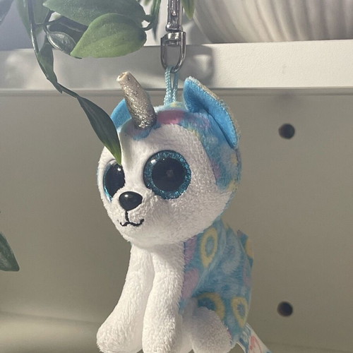 TY Plush Clip Husky Unicorn 10cm like new
